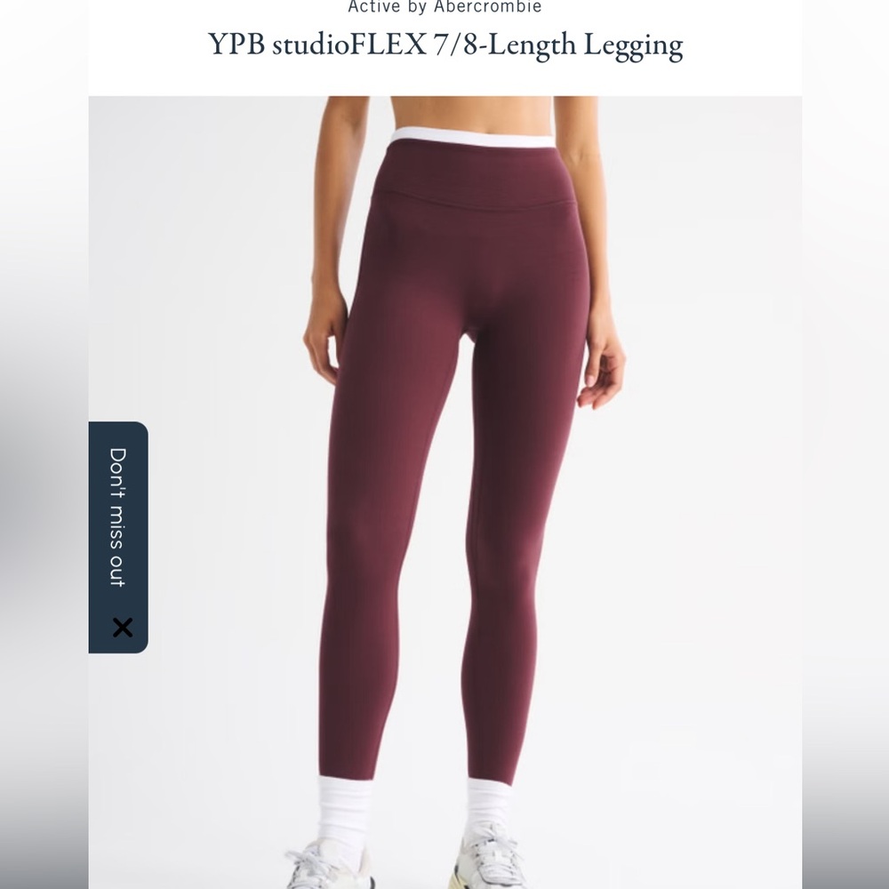 Abercrombie YPB studioFLEX 7/8 Length Legging Red Wine